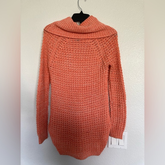 4/$25 Rue21 Peach Cowl Neck Knit Sweater Tunic Women’s Small - Picture 4 of 6